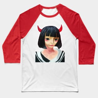 Devil School Girl Baseball T-Shirt